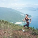 woman running uphill